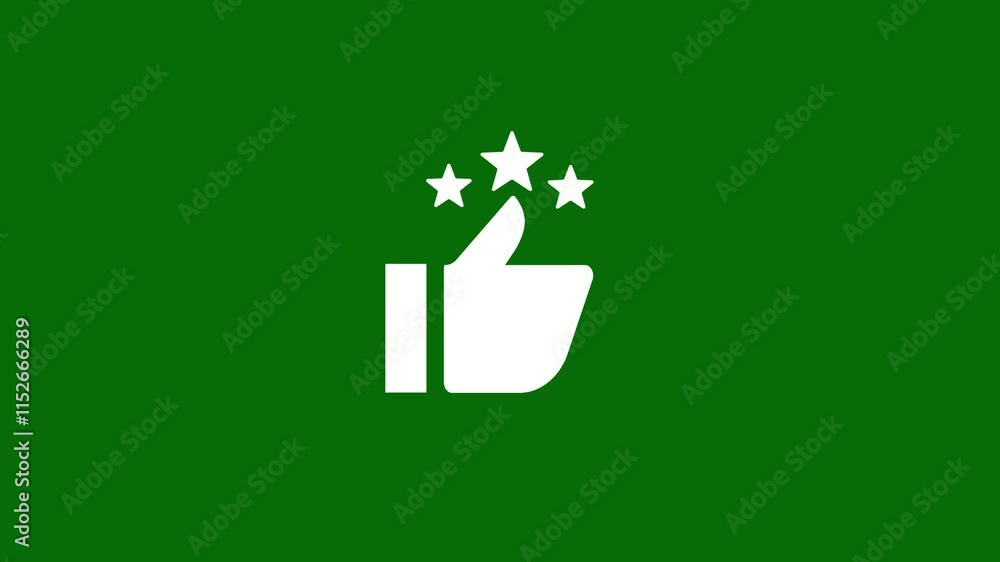Poster three star rating animation with thumbs up up like. good feedback animation concept