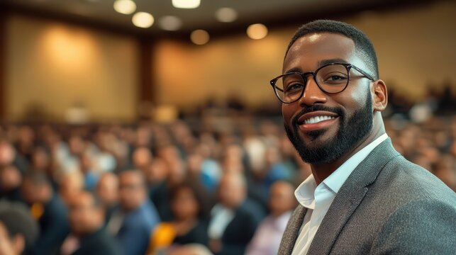 A cybersecurity expert conducting a workshop on online safety practices for a diverse audience, close up, focus on education, realistic, overlay, corporate seminar room backdrop