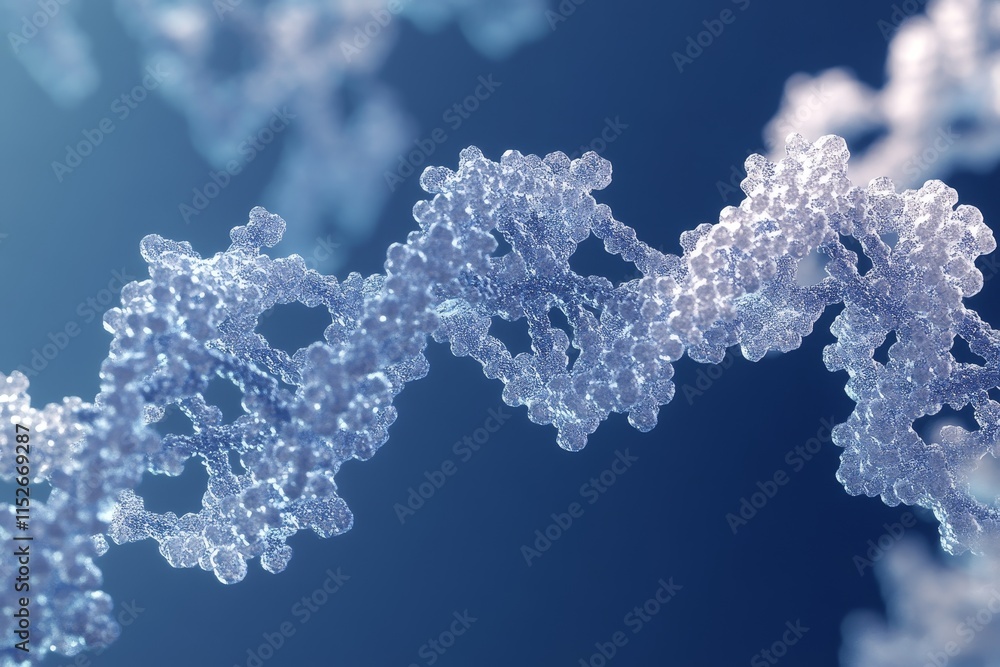 Poster microscopic view of dna double helix strand.