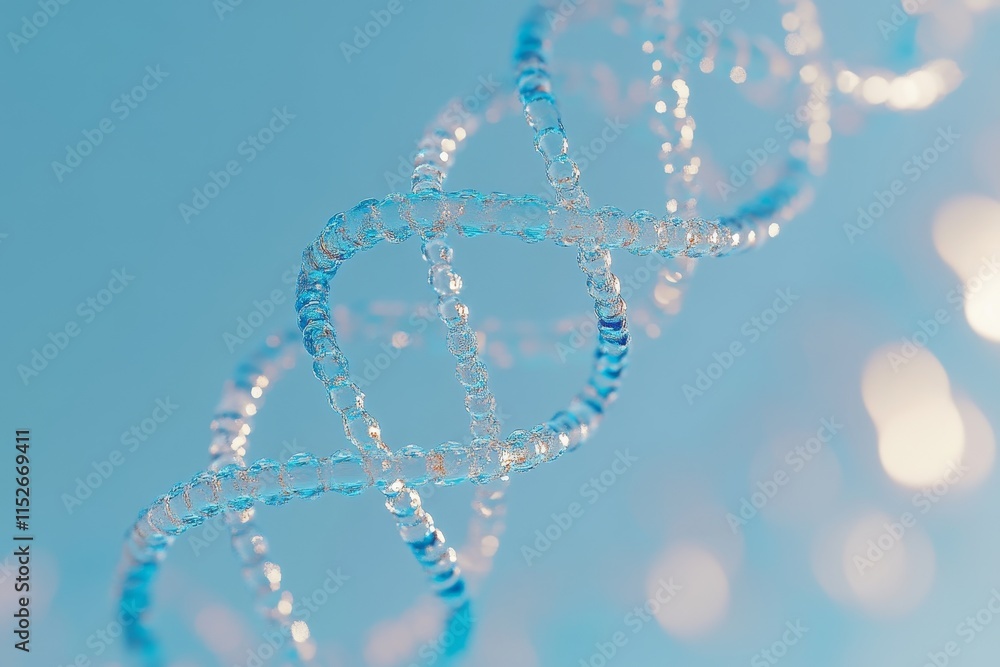Poster Abstract 3D rendering of a DNA double helix structure on a blue background.