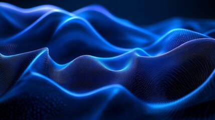 Obraz premium Abstract Blue Waves with High Contrast Patterns and Texture