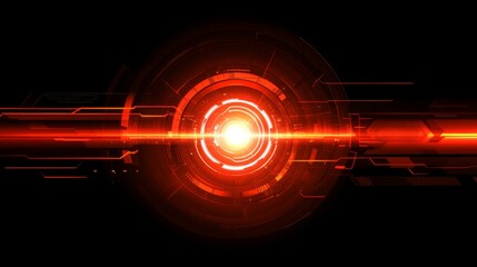 Bright Minimalist Technology Symbol on Black Background