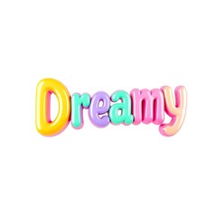 A playful and colorful 3D typography design featuring the Nice Word