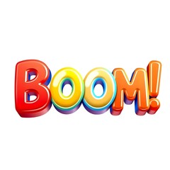 A playful and colorful 3D typography design featuring the Nice Word