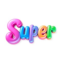 A playful and colorful 3D typography design featuring the Nice Word