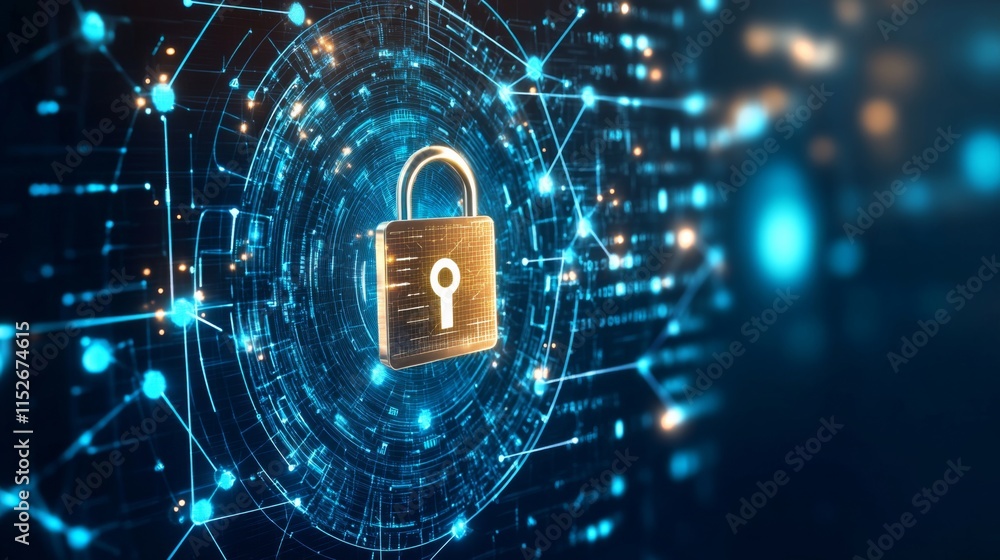 Poster digital interface with secure lock in minimalist style