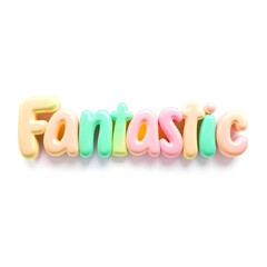 A playful and colorful 3D typography design featuring the Nice Word