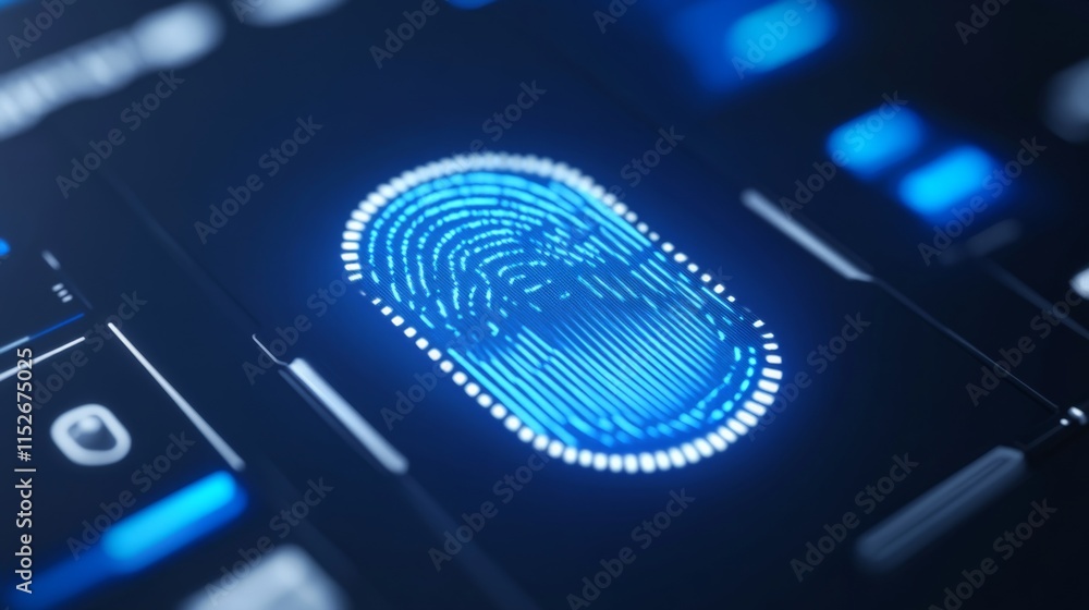 Poster digital security interface with fingerprint scanner