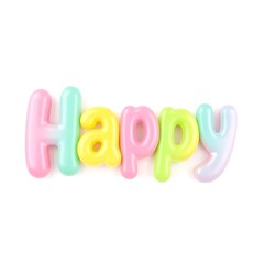 A playful and colorful 3D typography design featuring the Nice Word