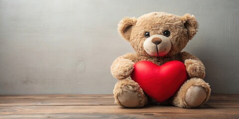 Obraz premium A cuddly teddy bear with a big heart and a loving expression, teddy bear, tender touch, teddy bear