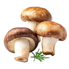 Fresh whole porcini mushrooms, cut out. Perfect for culinary and commercial design.