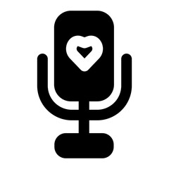 podcast love icon solid style