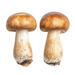 Fresh whole porcini mushrooms, cut out. Perfect for culinary and commercial design.