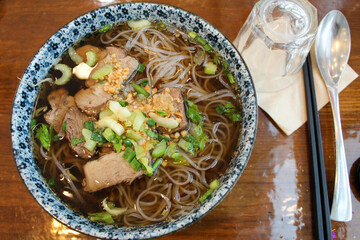 thai noodle soup with pork