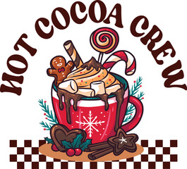 Hot Cocoa Typography Vector Graphics T-shirt design.