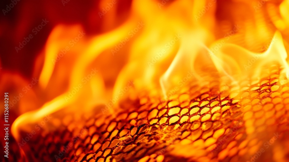 Poster soft light close-up of fiery texture with clean background
