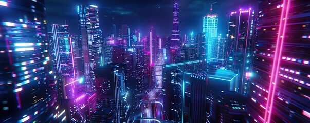 Obraz premium Neon Cityscape