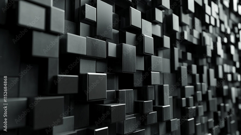 Poster modern digital abstract 3d background with flowing lines and shapes symbolizing technological proces