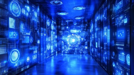 Digital Server Monitoring Data Interfaces in Ambient Light