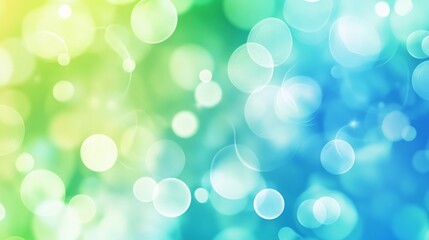 Fototapeta premium Soft Colorful Bokeh Background with Gradients in Green and Blue Tones, Perfect for Use in Modern Design, Invitations, Presentations, or Digital Artwork