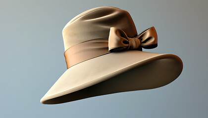 Elegant cloche hat with asymmetric brim and stylish ribbon. Perfect for fashion enthusiasts and vintage lovers, this accessory adds charm to any outfit