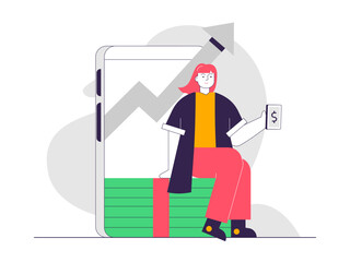 Investment profit. Investment illustrations. Flat vector illustrations