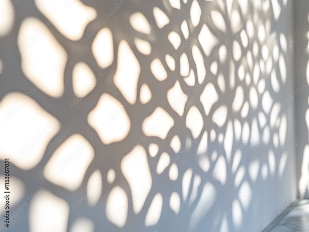 Poster Intricate shadows cast on a wall, creating an artistic pattern.