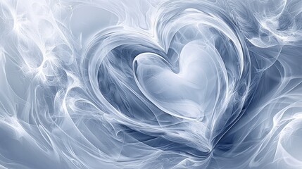 Fototapeta premium Soft glowing heart with abstract swirls in light tones