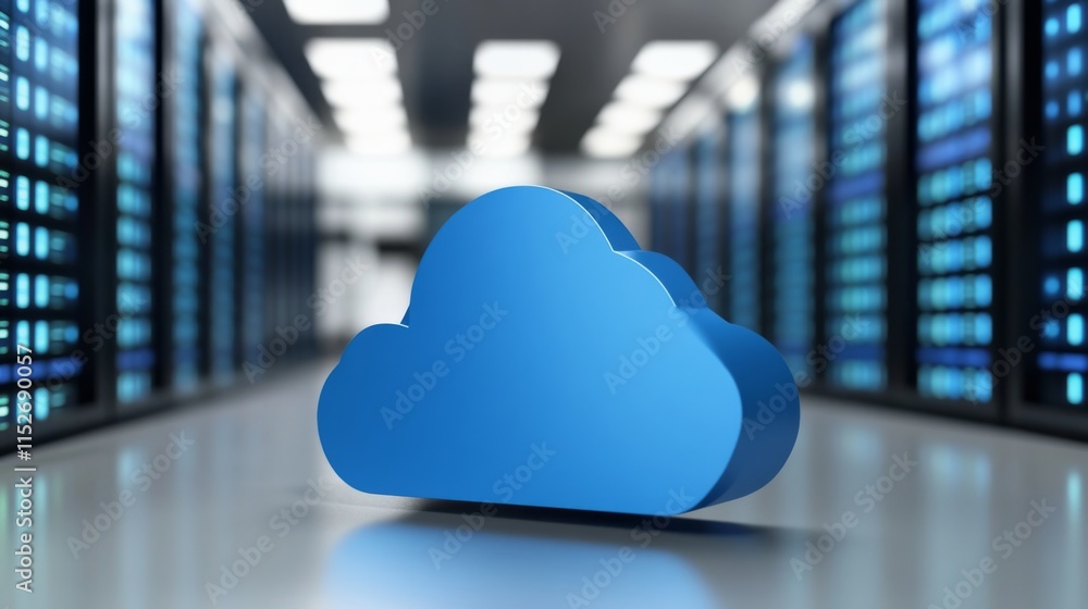 Poster modern cloud computing infrastructure with minimalist design