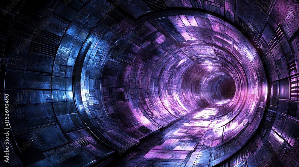 Poster modern digital abstract 3d background with flowing lines and shapes symbolizing technological proces