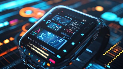 Fototapeta premium Futuristic Smartwatch with Advanced Interface