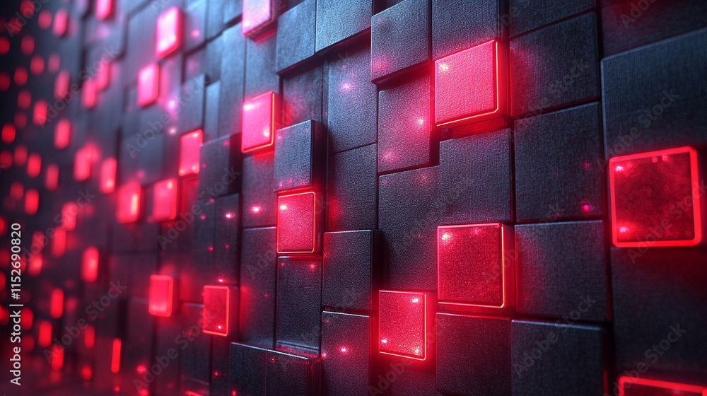 Poster modern digital abstract 3d background with flowing lines and shapes symbolizing technological proces