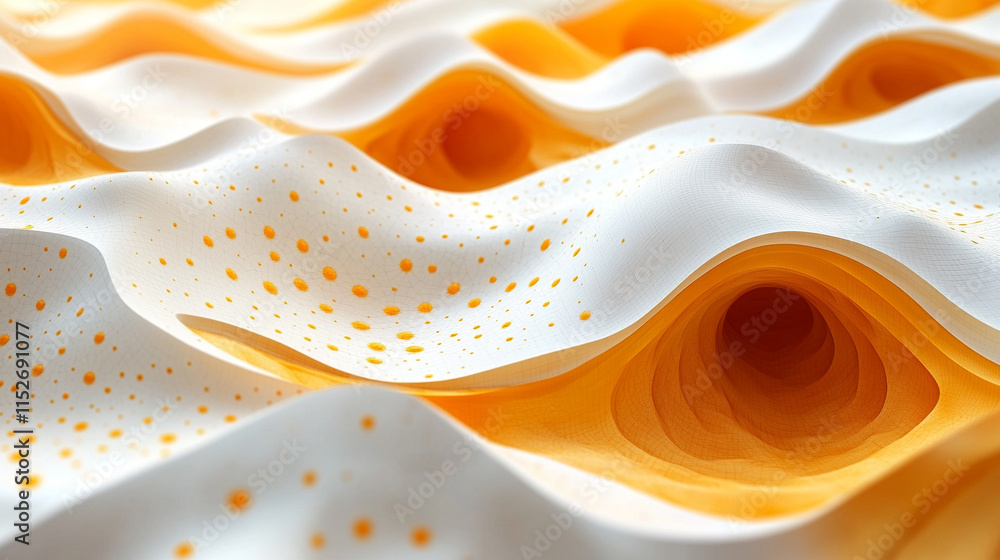 Poster modern digital abstract 3d background with flowing lines and shapes symbolizing technological proces