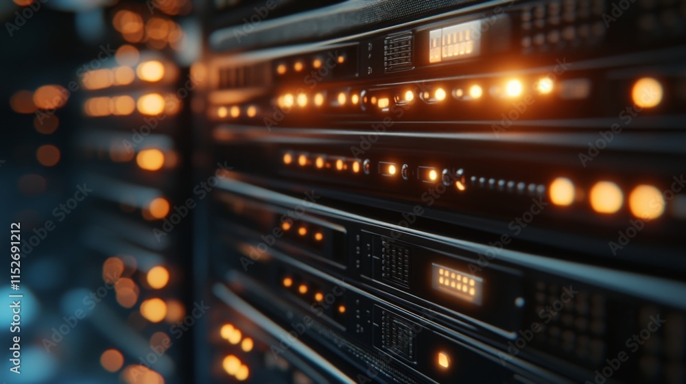 Poster modern server room with soft diffused lighting