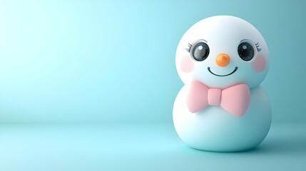 Cute 3D Snowman Illustration