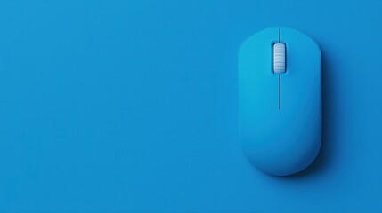Tech graphic design blue computer mouse icon in minimalist style