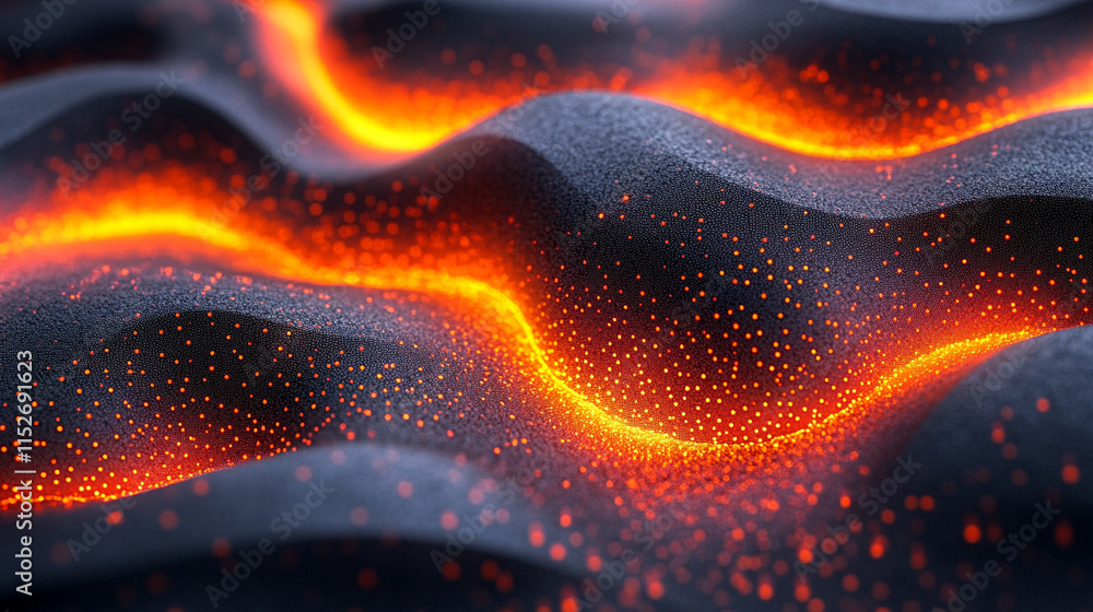 Poster modern digital abstract 3d background with flowing lines and shapes symbolizing technological proces