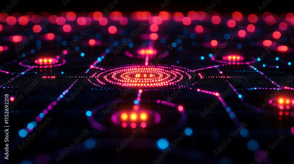 Poster modern digital abstract 3d background with flowing lines and shapes symbolizing technological proces