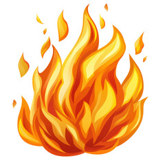 Bright and dynamic fire flames isolated transparent background