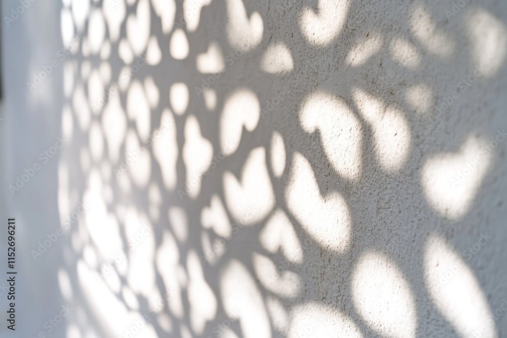 Poster Abstract shadow patterns cast on a textured wall, creating a visually intriguing design.