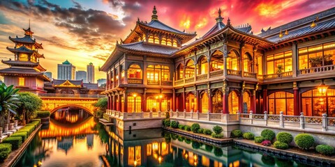 Obraz premium Romantic architecture: stunning buildings, captivating photos, love's embrace in design.