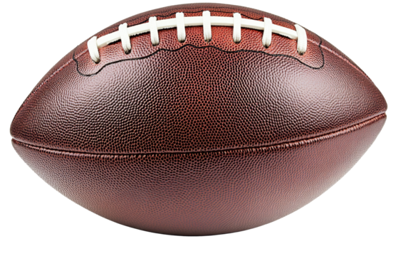 Leather American football ball isolated on white background, American football ball sports equipment on white PNG File. - Powered by Adobe