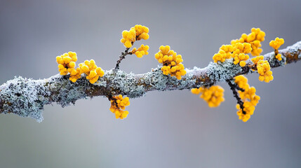 Moss-covered tree branch in focus with blurred surroundings evoking natural chaos symbolizing resilience growth connection to nature amid disorder atmospheric and serene woodland aesthetic

