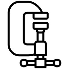 C Clamp Outline Icon - Carpentry
