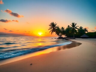 Fototapeta premium sunset over the beach