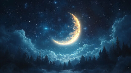 A breathtaking night sky universe filled with countless stars a vibrant galaxy nebula stretches across the horizon colorful and mysterious offering a sense of wonder and cosmic exploration

