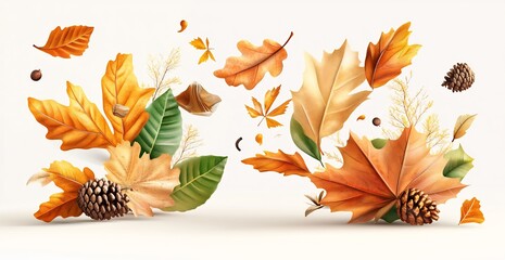 Autumn Leaves and Pine Cones: A Celebration of Fall's Golden Hues
