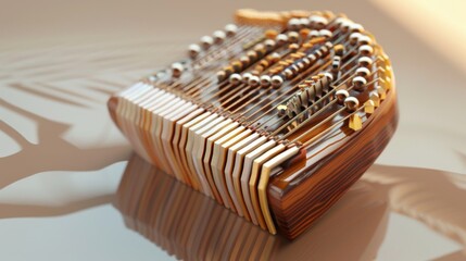 Kalimba on Clean Background with Creative Shadows