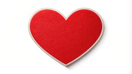 Obraz premium Red heart shape sticker isolated on a white background with subtle texture and slight gradient effect, showcasing its vibrant red color and crisp edges , Valentine's Day, emotion