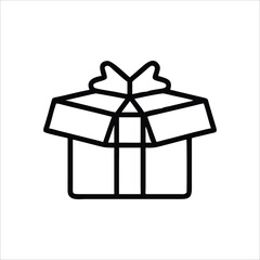 gift box line art isolated on white background